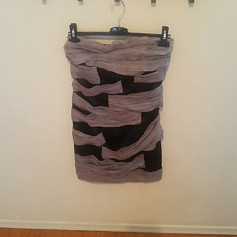 Black and silver mini dress